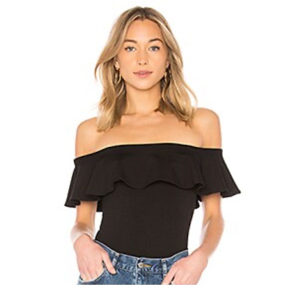 Halston Heritage Revolve Olivia Bodysuit in Black size medium